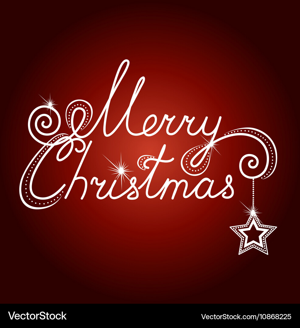 Merry Christmas Calligraphy Vector Image
