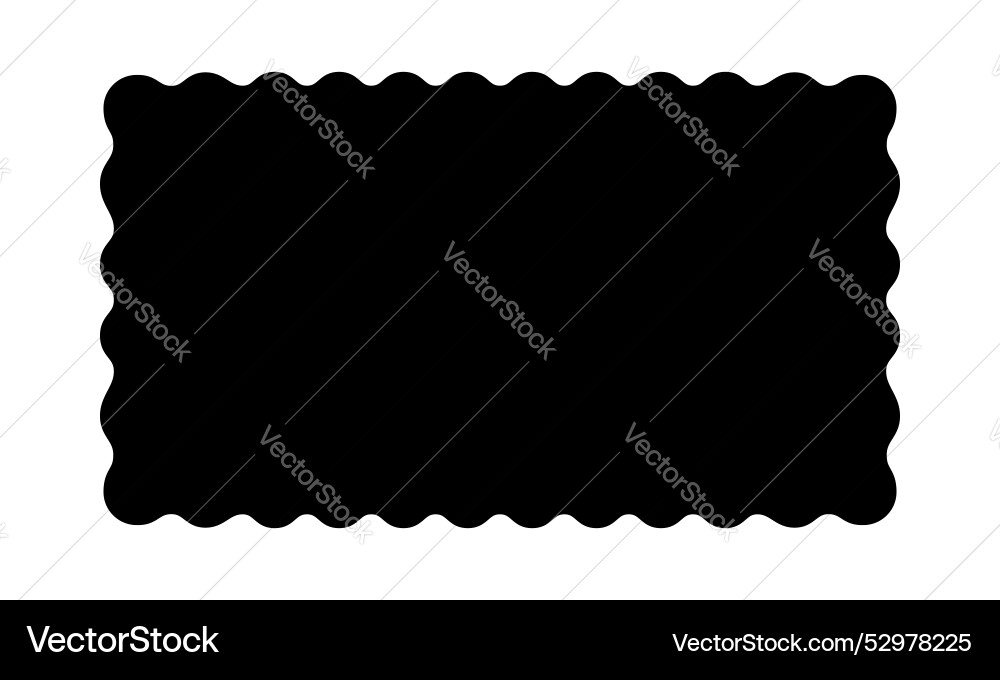 Rectangle shape with wavy edges rectangular form Rectangle shape with wavy edges rectangular form vector image