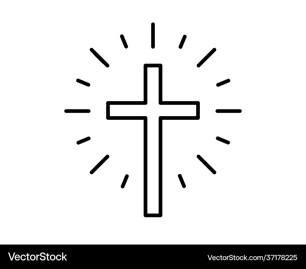 Religious Cross Icon - White Background – Free Vector | VectorStock, image size:1000x880