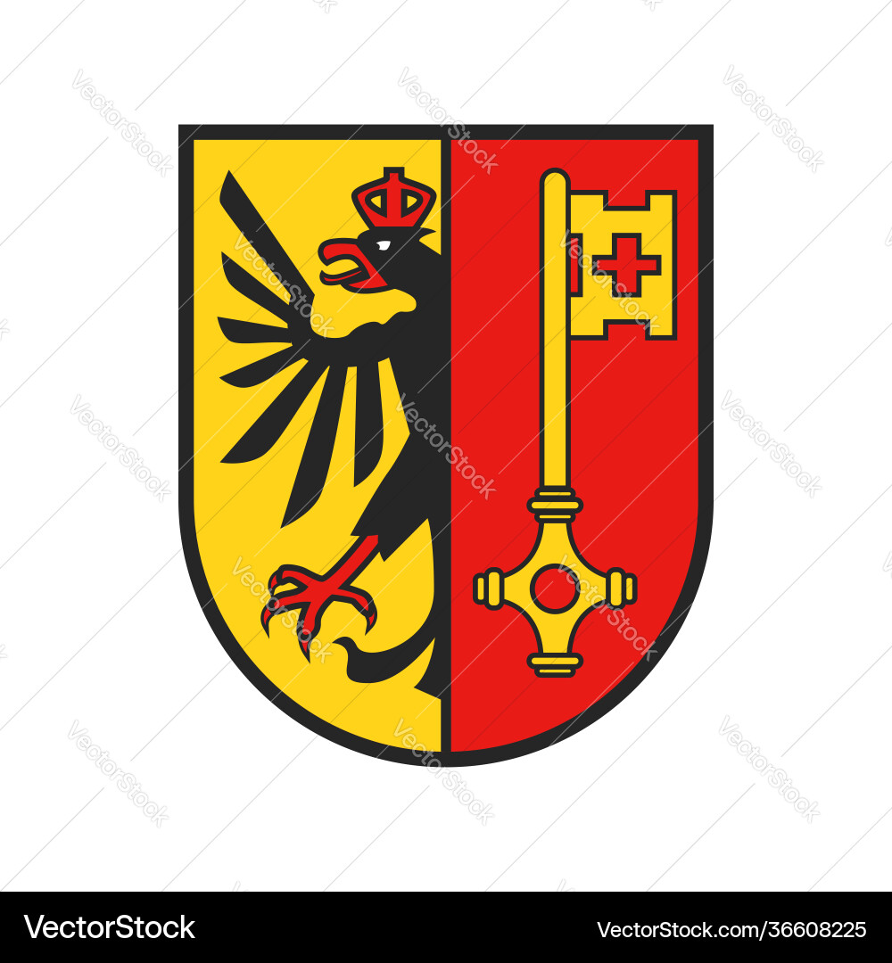 Swiss canton crest switzerland geneva coat arms Swiss canton crest switzerland geneva coat arms vector image
