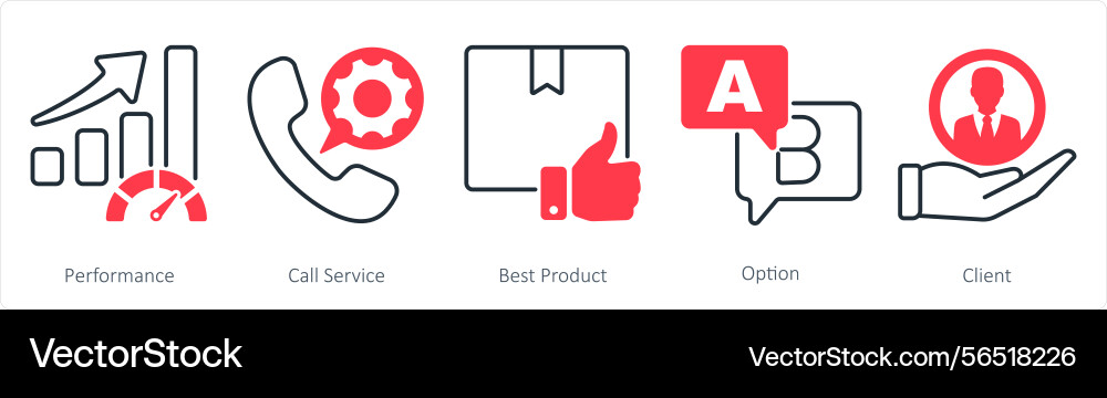A set of 5 survey and rating icons as performance vector image