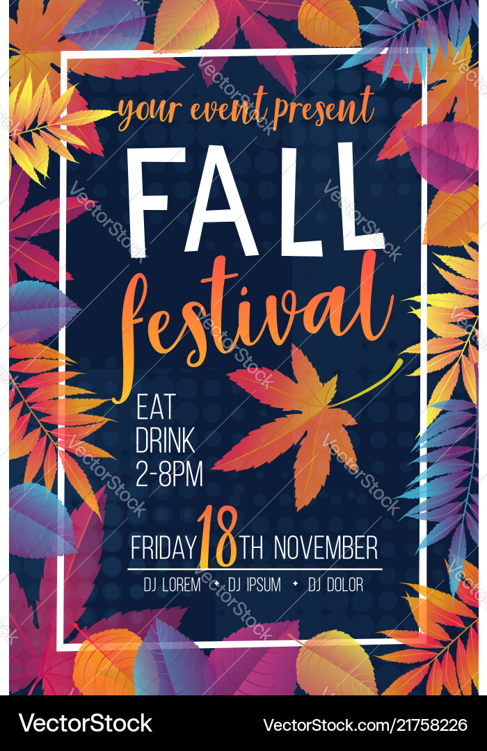 Autumn Foliage Banner - Fall Festive Vector Image