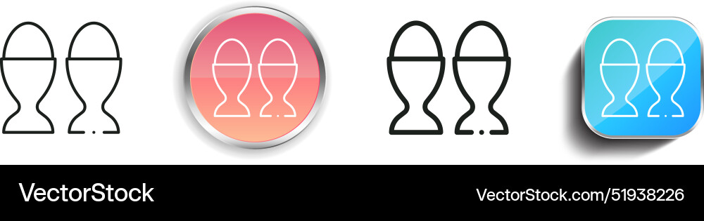 Boiled egg icon thin linear regular and button Boiled egg icon thin linear regular and button Vector Image
