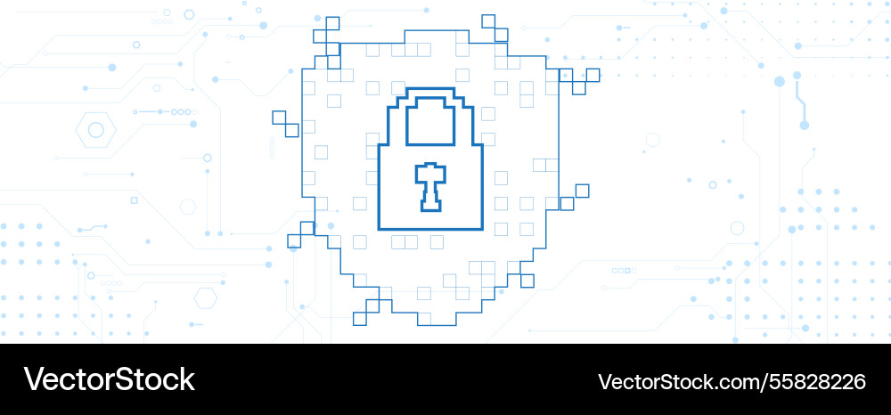 Cyber security technology connection background Cyber security technology connection background vector image