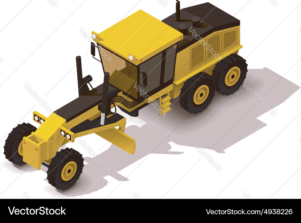 Isometric Grader Machine vector image
