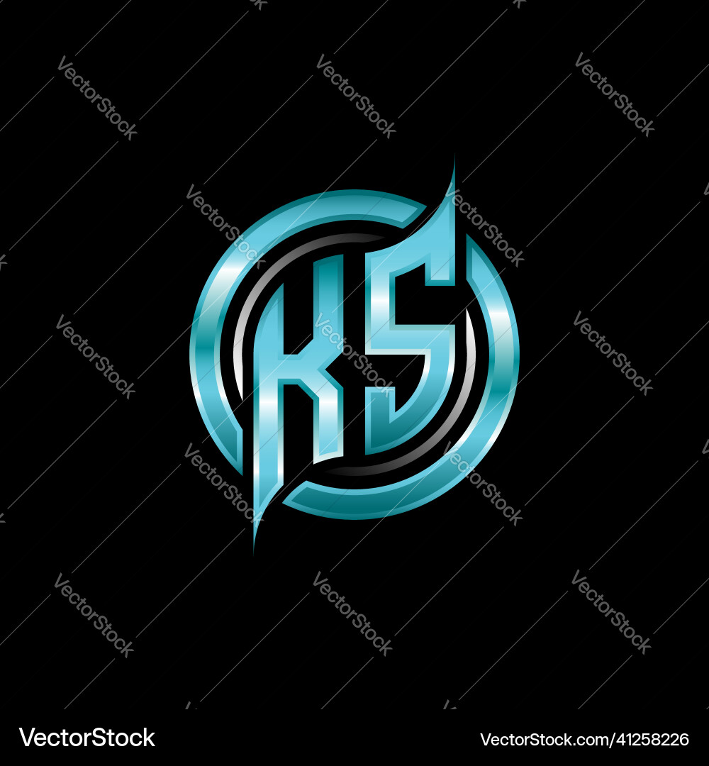 Ks initial monogram logo circle rounded Ks initial monogram logo circle rounded Vector Image