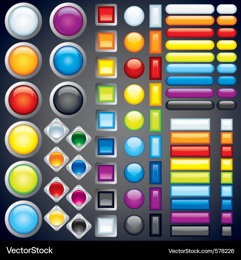 Modern Button Collection Vector Image