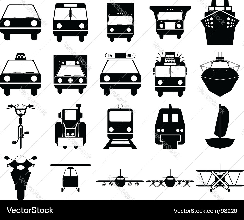Transportation icons set vector image