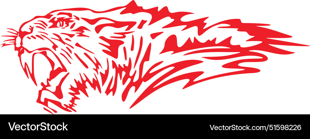 Tribal tiger attacking Tribal tiger attacking vector image