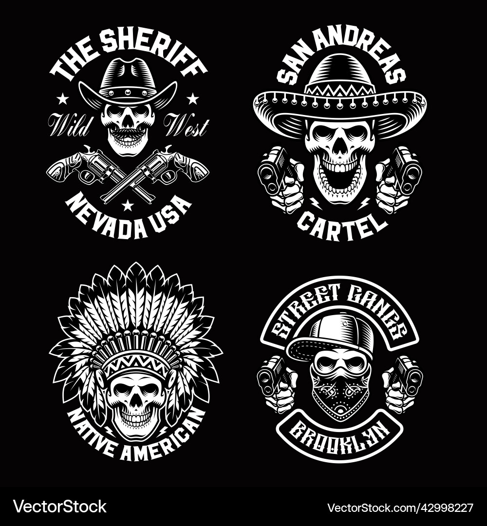 A set of skulls Vector Image