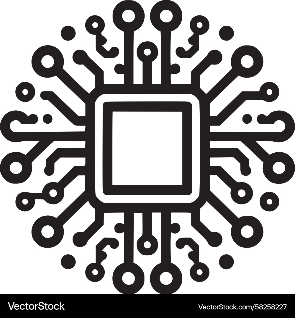 Abstract Circuit Core Symbol Vector Image