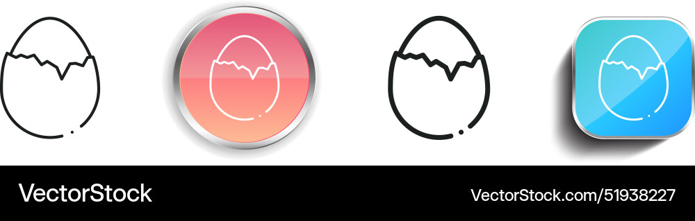 Boiled egg icon thin linear regular and button vector image