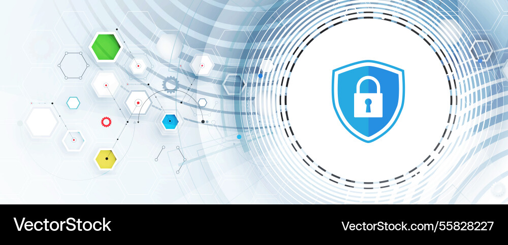 Cyber security technology connection background Cyber security technology connection background vector image