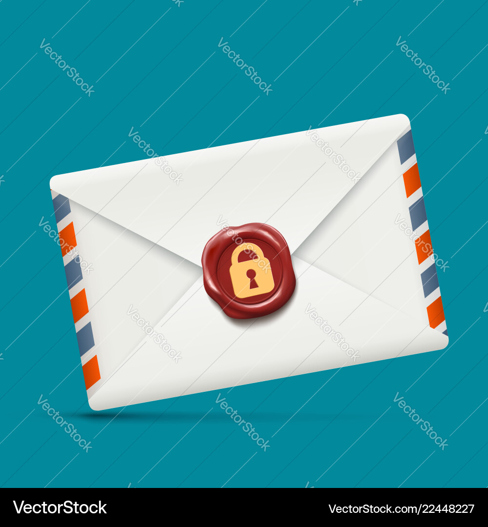 Envelope Ikone mit Wachsdichtung und Schloss Envelope Ikone mit Wachsdichtung und Schloss vektorbild