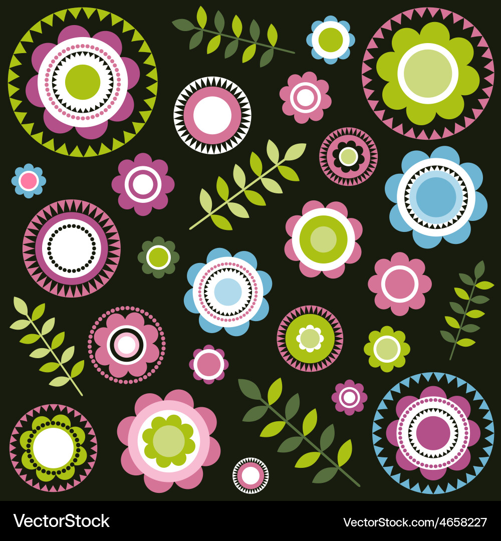 Floral Pattern - Botanical Print Vector Image