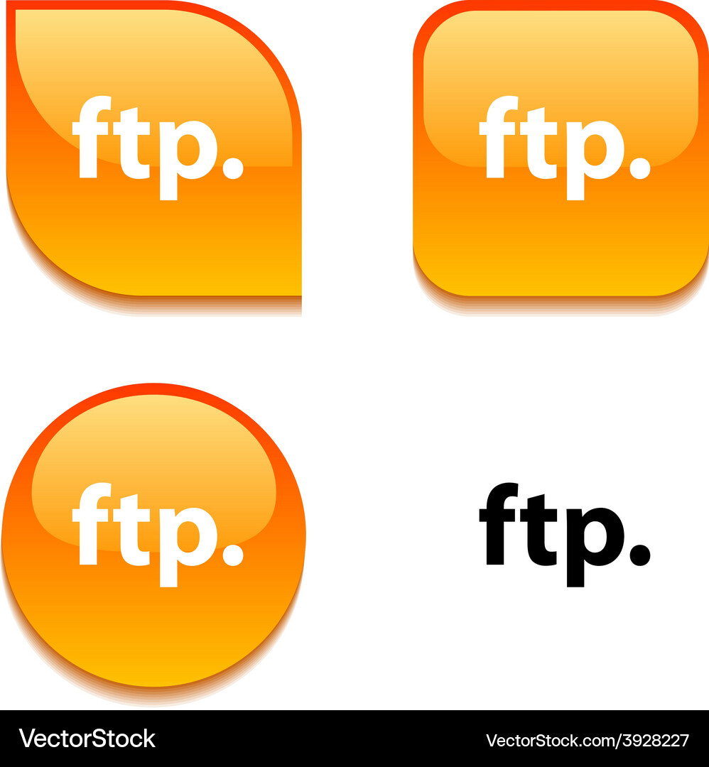 Ftp glossy button Vector Image