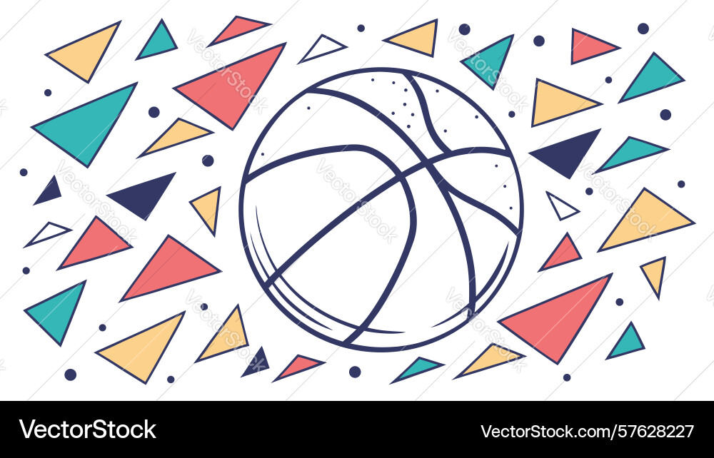 Geometric basketball with abstract triangular Vector Image