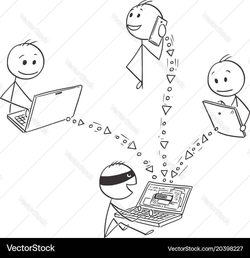 Hacker Stealing Data Cybercrime vector image