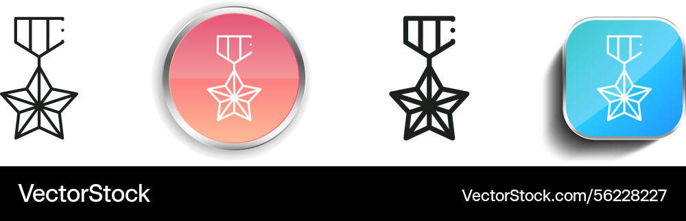 Medal icon thin linear regular and button style Vector Image
