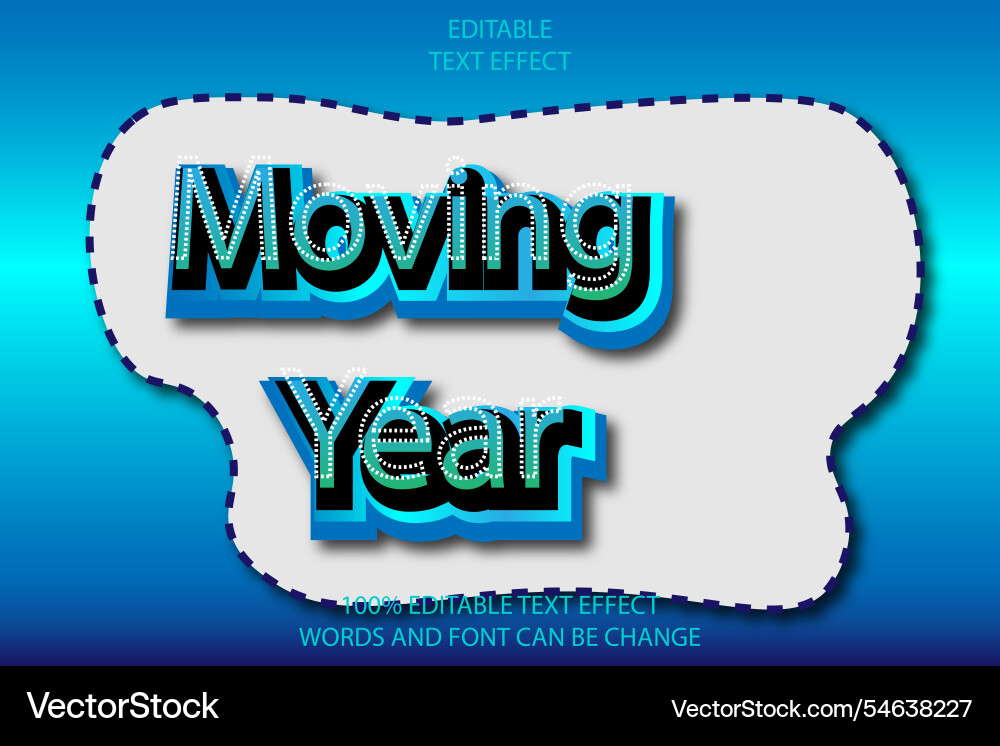 Moving year editable text effect 3d emboss Moving year editable text effect 3d emboss vector image
