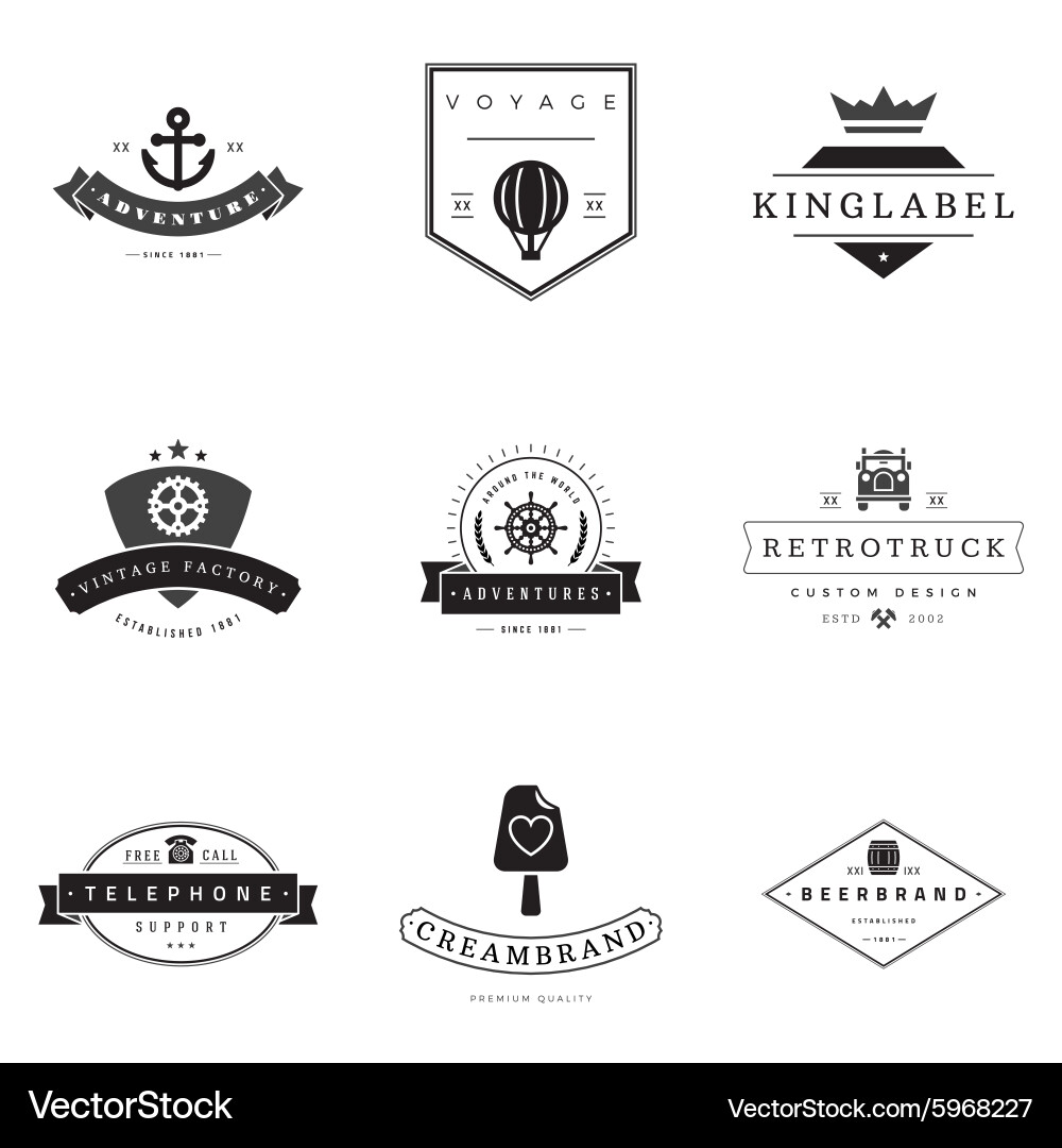 Retro logotypes set Vector Image