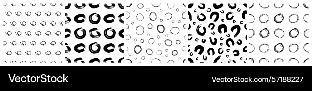 Set of seamless patterns with scribble smears Set of seamless patterns with scribble smears vector image