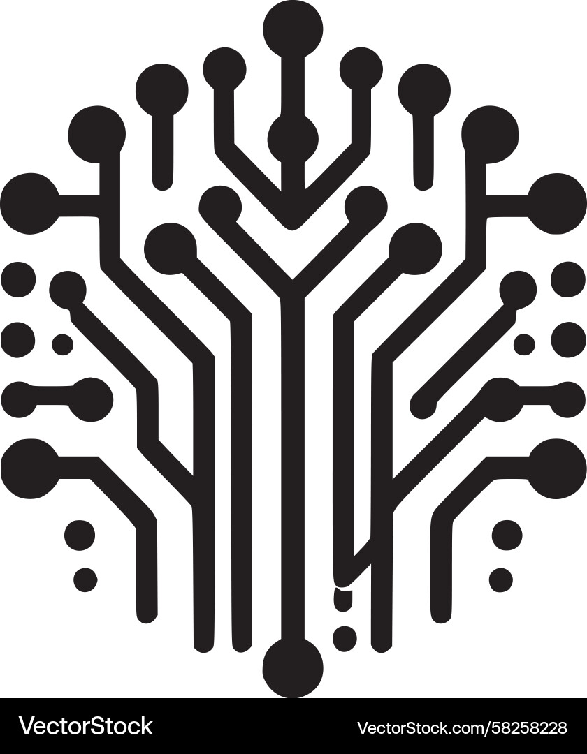 Abstract Circuit Tree Icon Vector Image