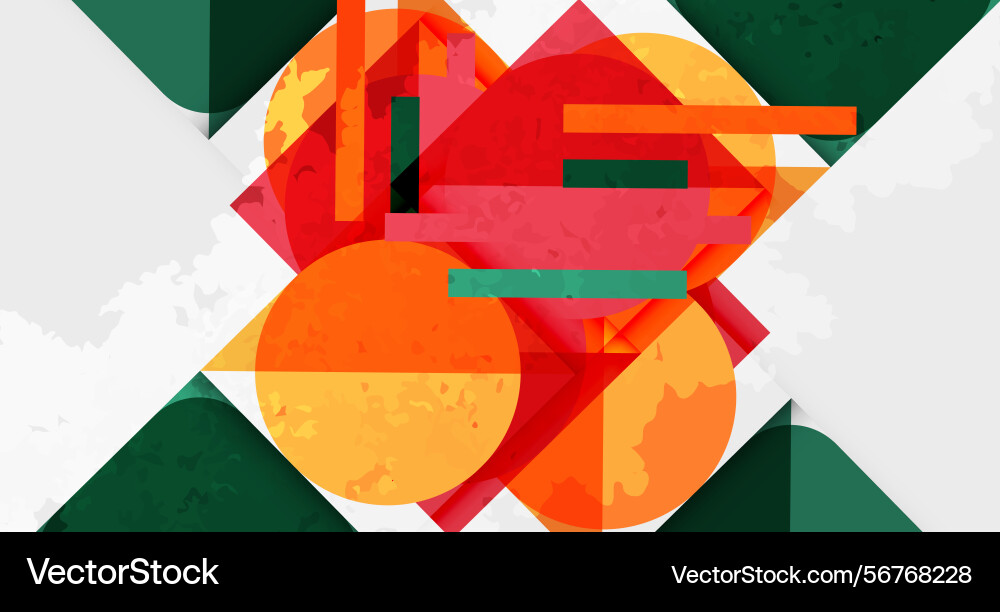 Abstract geometric composition overlapping shapes vector image