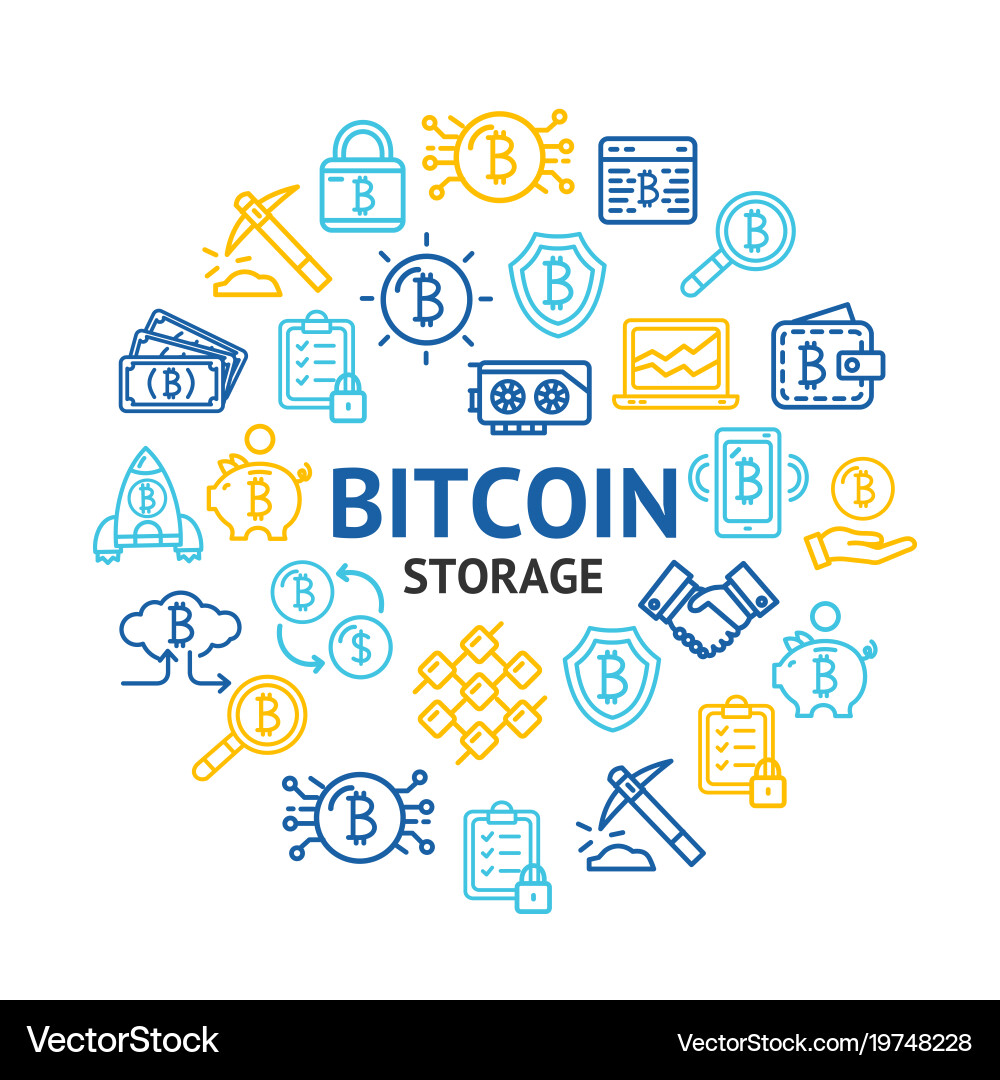 Bitcoin digital currency round design template Vector Image