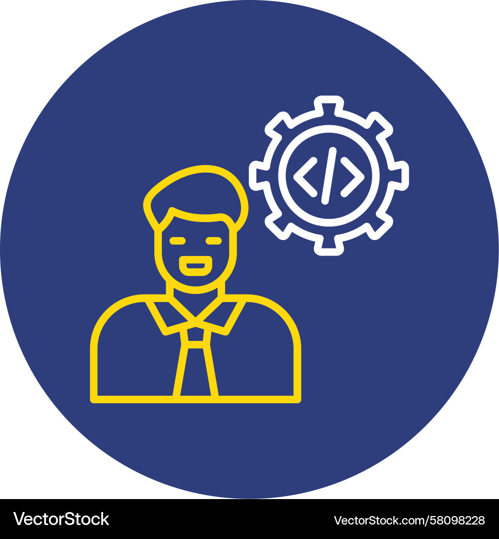 Coding Circle Icon - Software Developer vector image