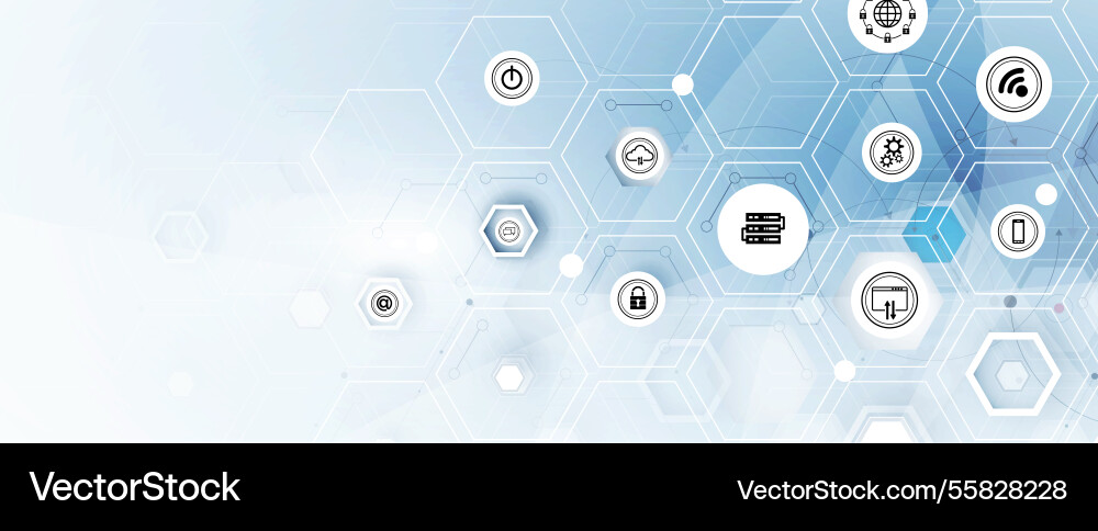 Cyber Security Technologie-Verbindung Hintergrund Vektorbild