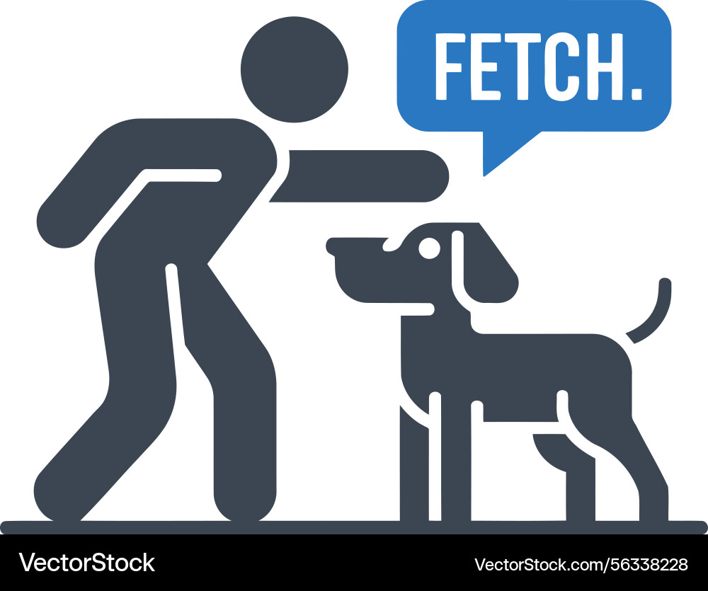 Dog Fetch Command Icon Vector Image