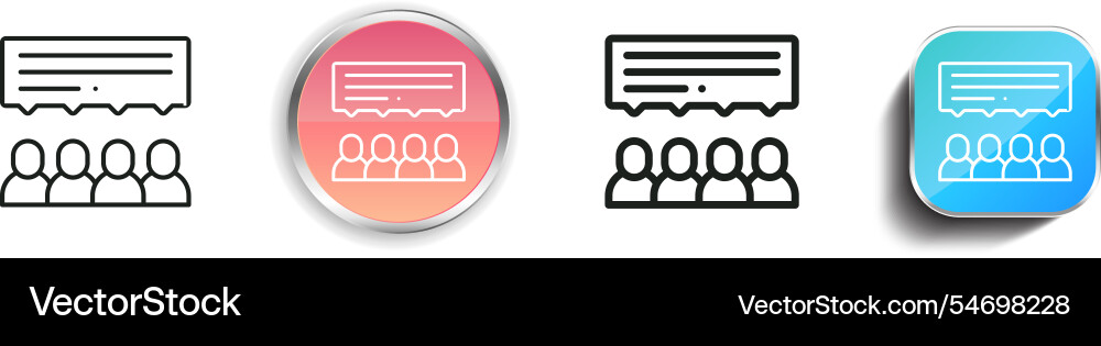 Group icon thin linear regular and button style vector image