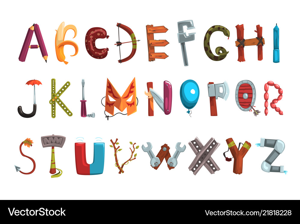 Letter Objects Collection vector image