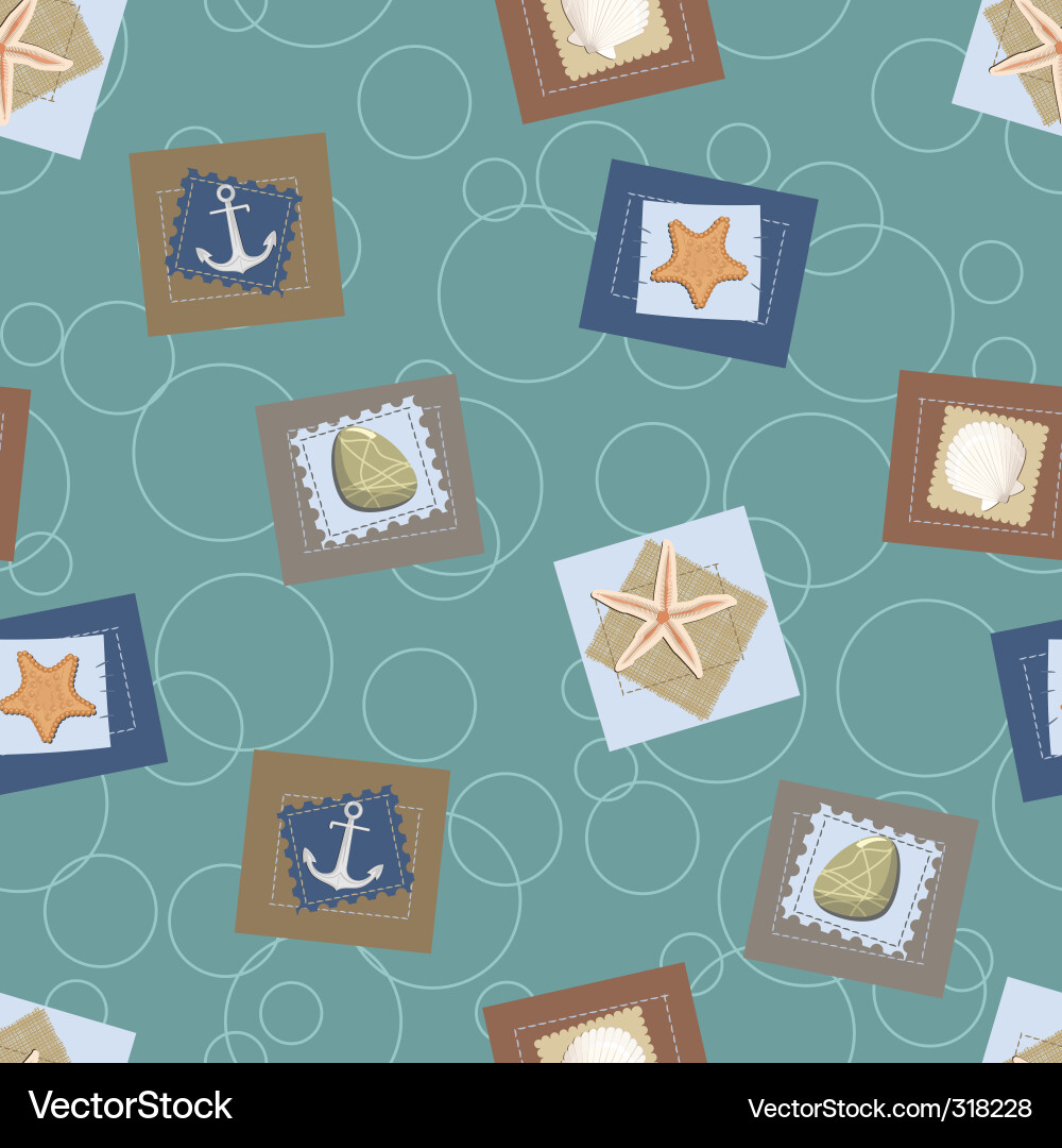 Nautical Marine Pattern Vector Image