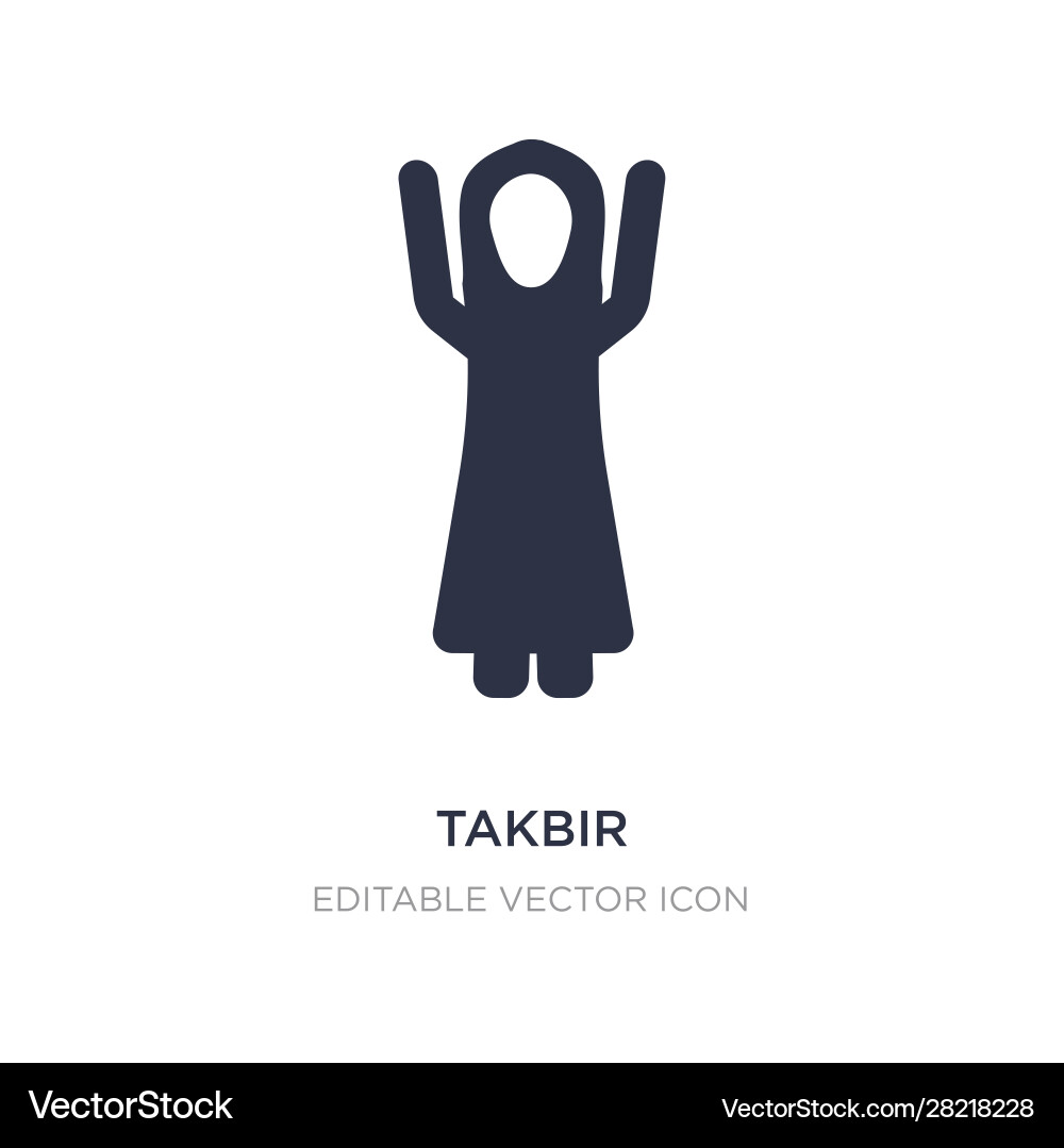 Takbir icon on white background simple element vector image