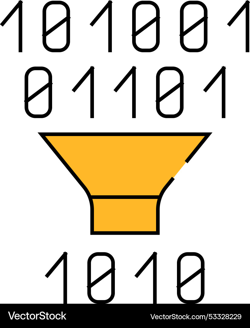 Binary code filtration icon color vector image