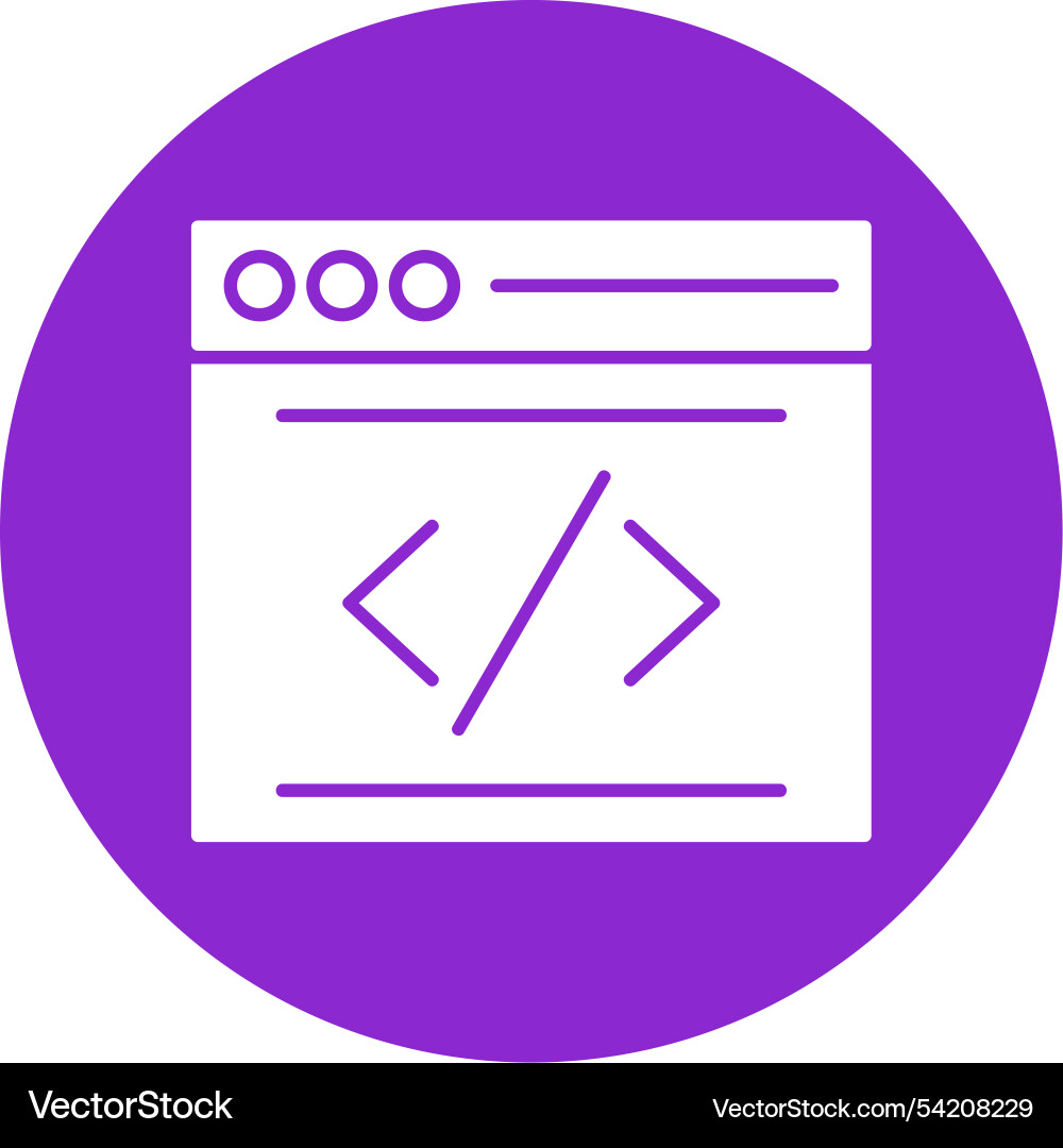 Coding glyph circle icon vector image