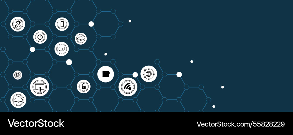 Cyber security technology connection background Vector Image