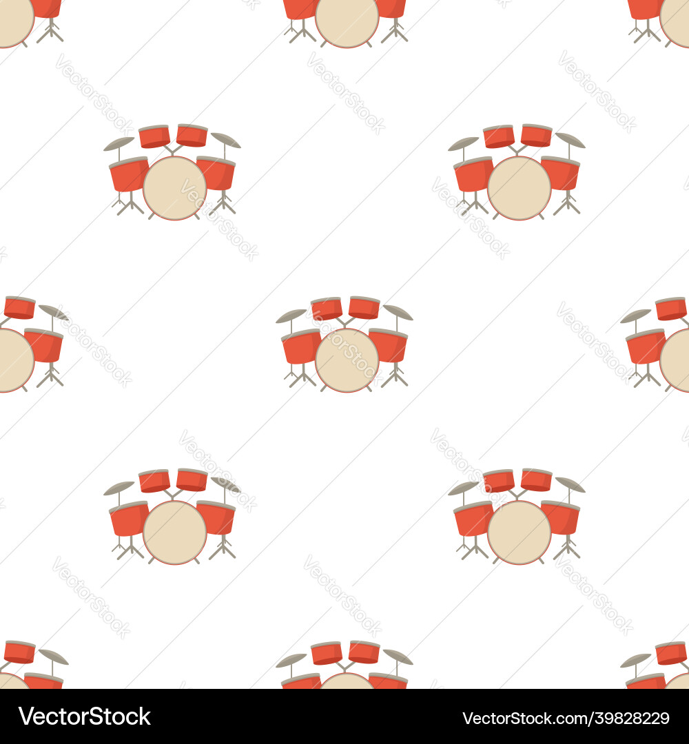 Drum set pattern seamless Drum set pattern seamless vector image