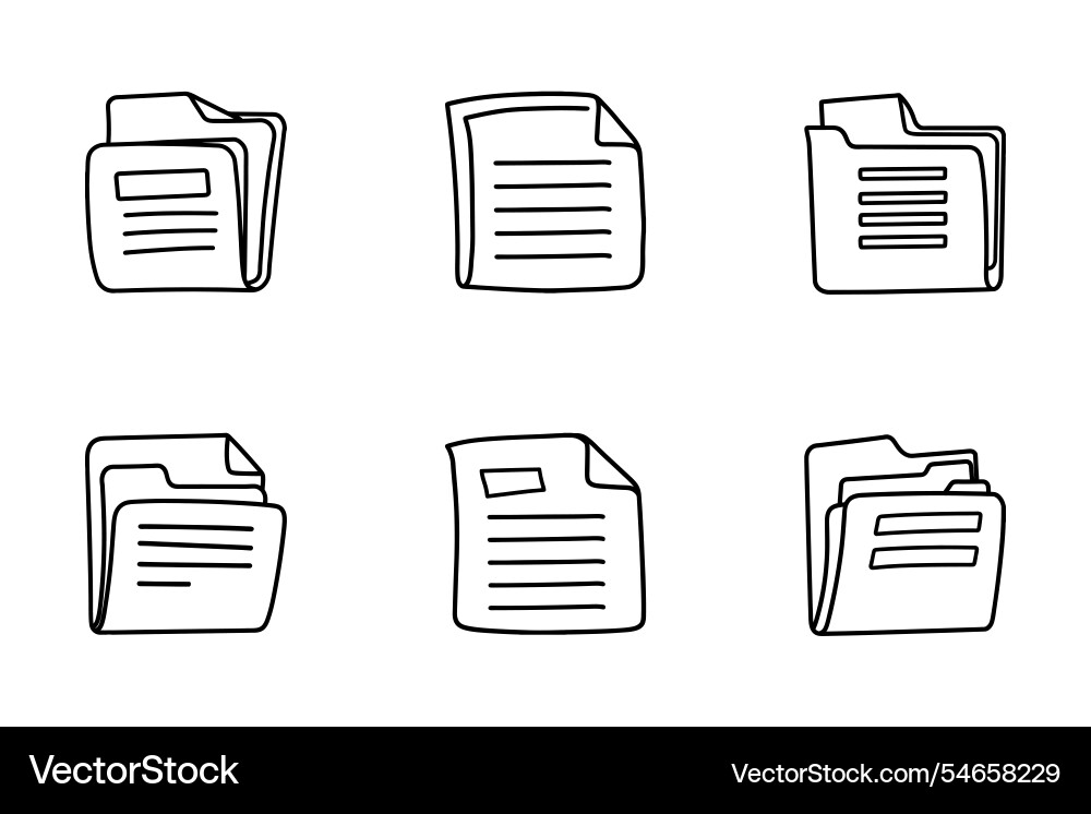 File icon bundle set in style File icon bundle set in style Vector Image