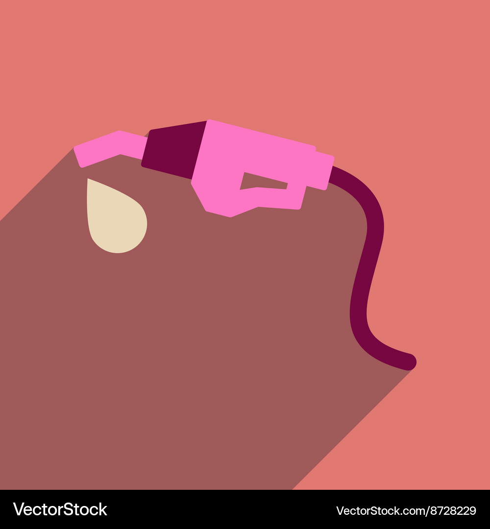Flat web icon with long shadow refueling nozzle Vector Image