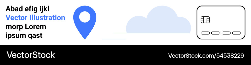 Location marker with text elements and cloud icon Location marker with text elements and cloud icon vector image