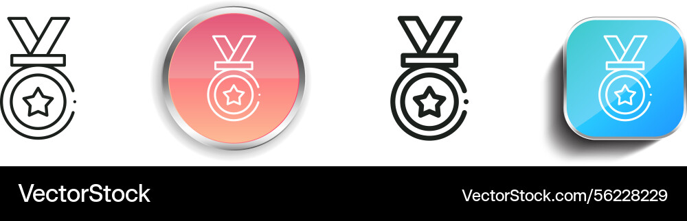 Medal icon thin linear regular and button style vector image