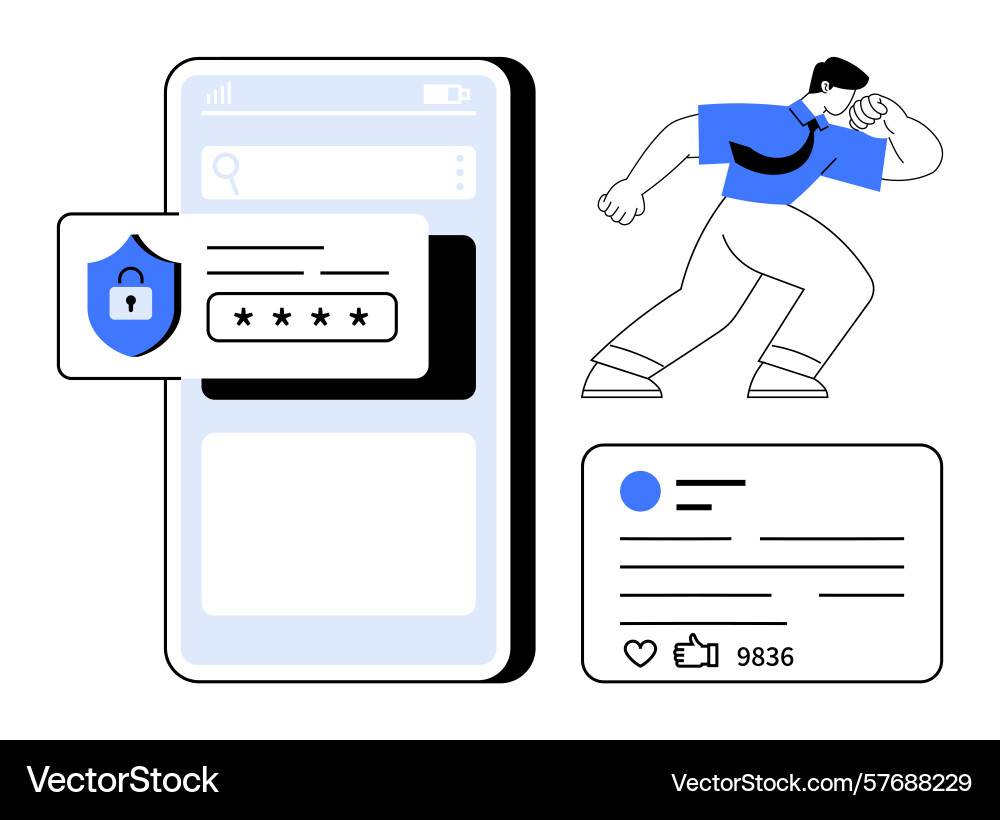 Mobile authentication with secure password entry Mobile authentication with secure password entry vector image
