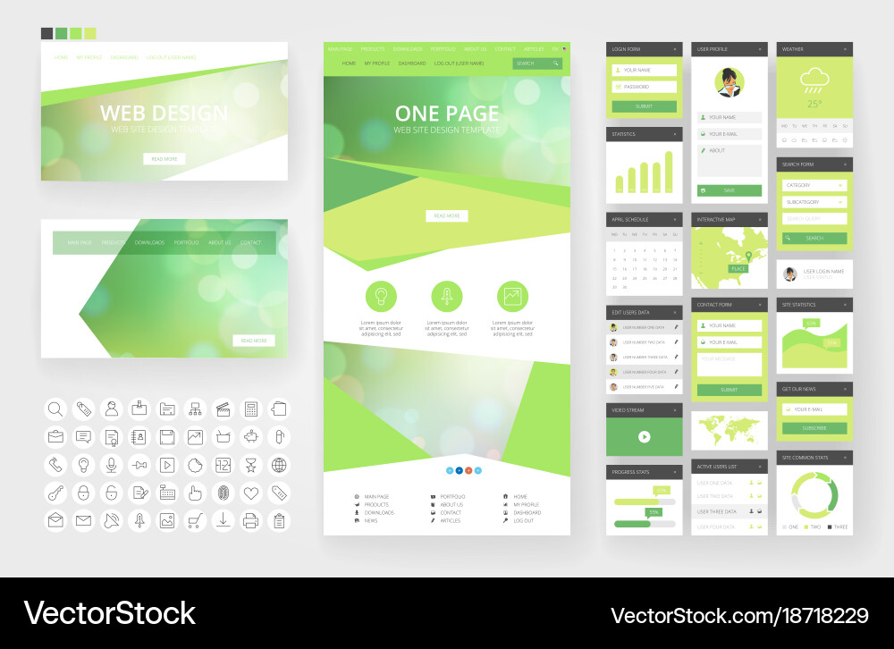 Modern Website Interface Elements vector image