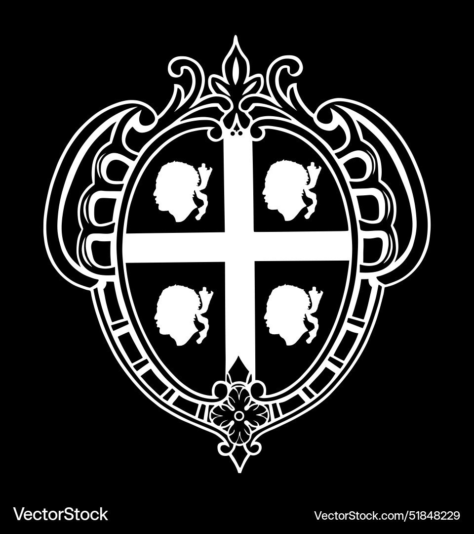 Sardinia coat of arms silhouette Sardinia coat of arms silhouette vector image