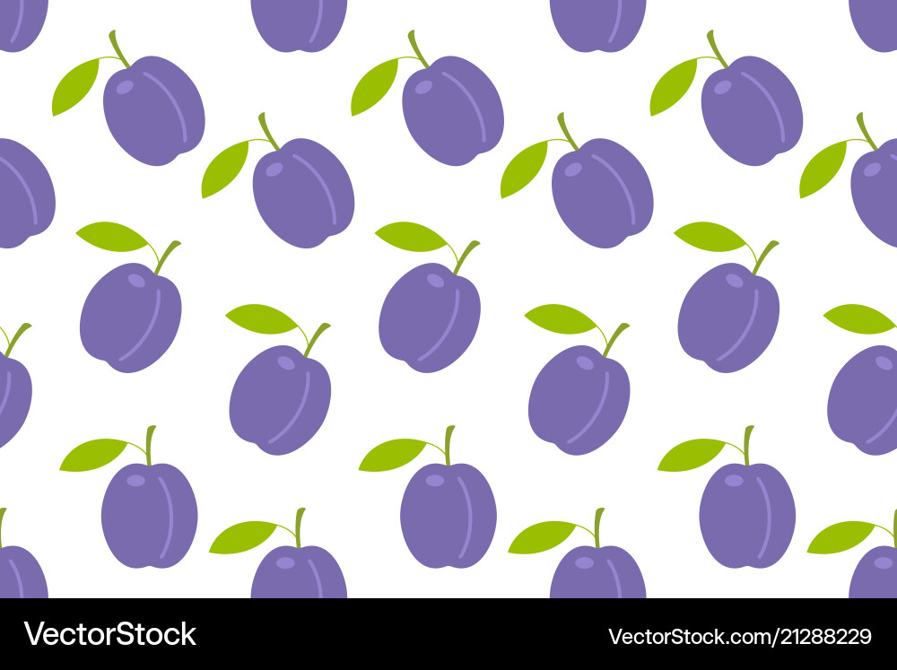Seamless pattern with plums Seamless pattern with plums vector image