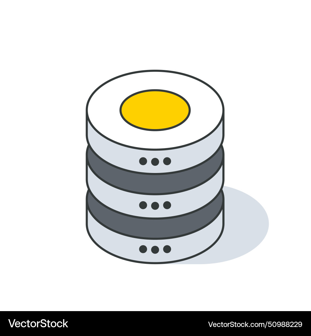 Server rack or tower unit of data center vector image