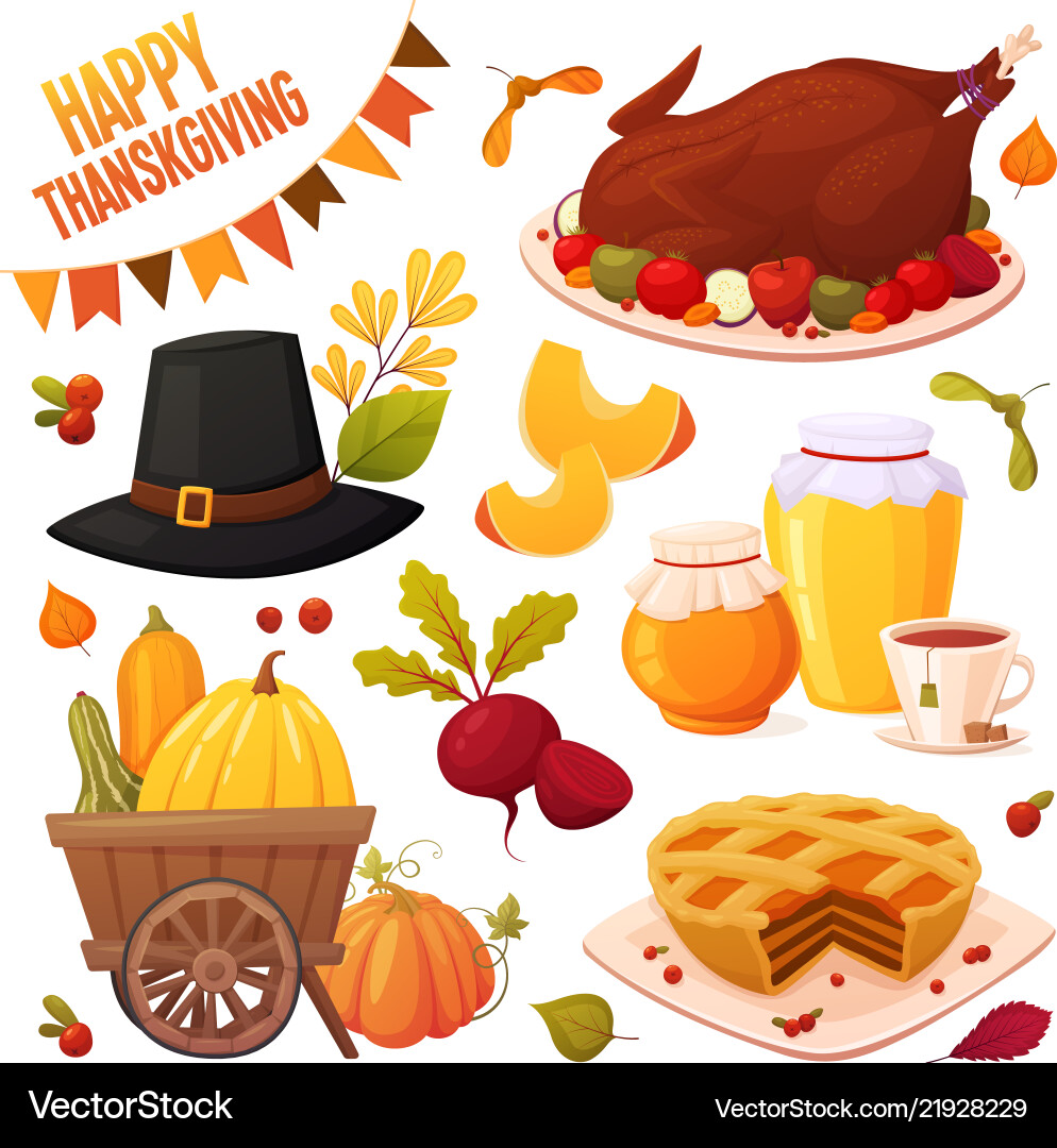 Set Cartoon Herbst Elemente Set Cartoon Herbst Elemente vektorbild